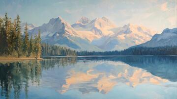 加拿大彩绘山水水墨