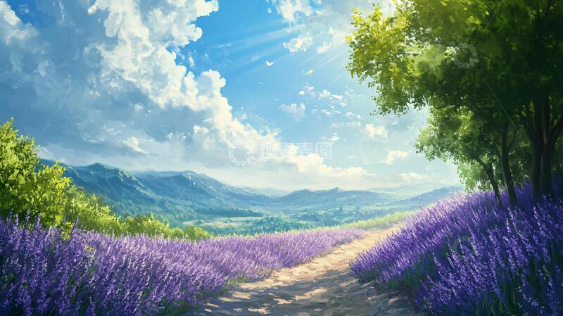 高清大图下载【趣麦麦图】薰衣草风景画
