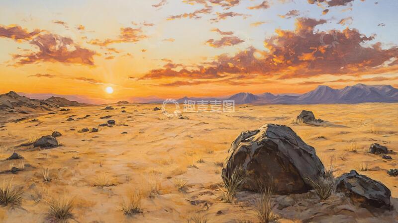 高清大图下载【趣麦麦图】荒漠日落荒漠日落壁纸