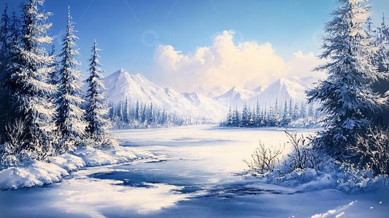 高清大图下载【趣麦麦图】电脑装饰画不冻河5