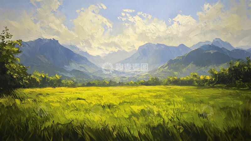 高清大图下载【趣麦麦图】草地原画草地原画插画