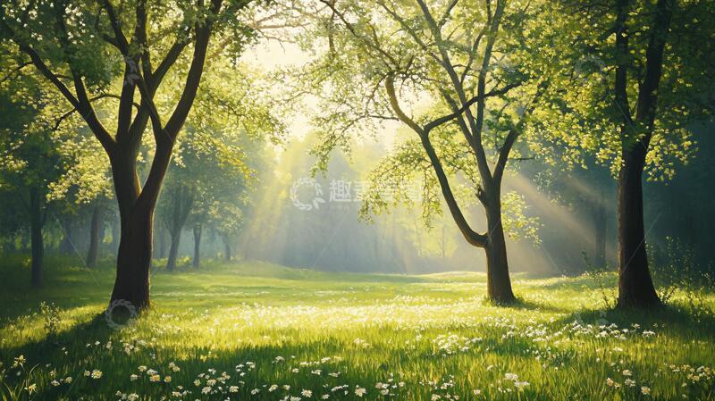 高清大图下载【趣麦麦图】阳光森林桌面3