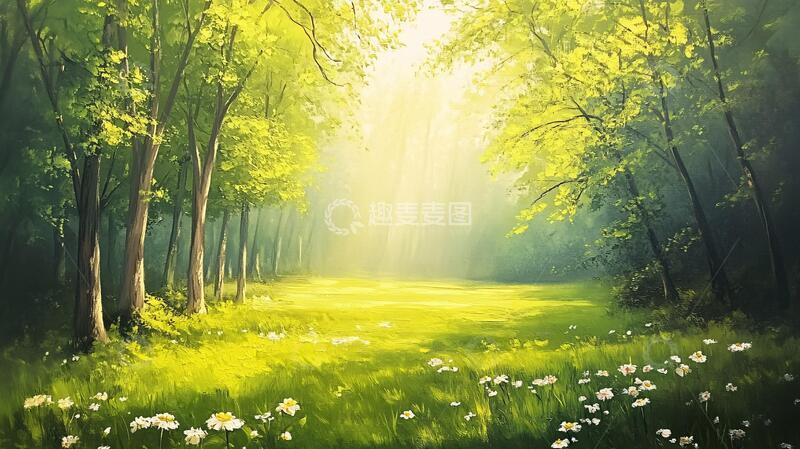高清大图下载【趣麦麦图】阳光森林壁纸2