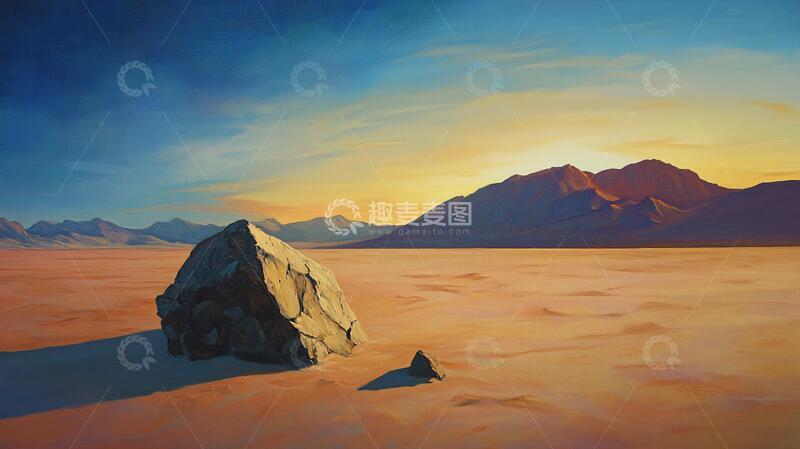 高清大图下载【趣麦麦图】戈壁滩插画插画场景荒野