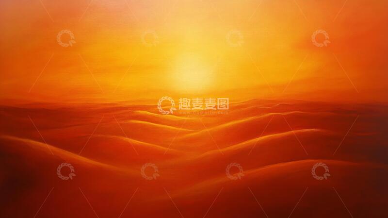 高清大图下载【趣麦麦图】晨光洒满大漠