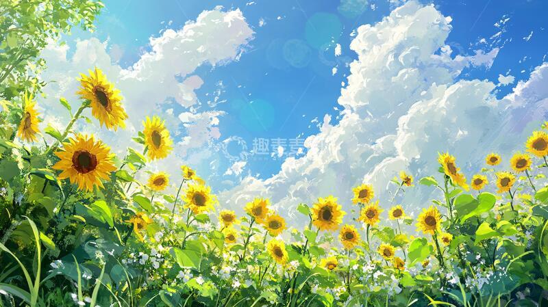 高清大图下载【趣麦麦图】向日葵桌面背景