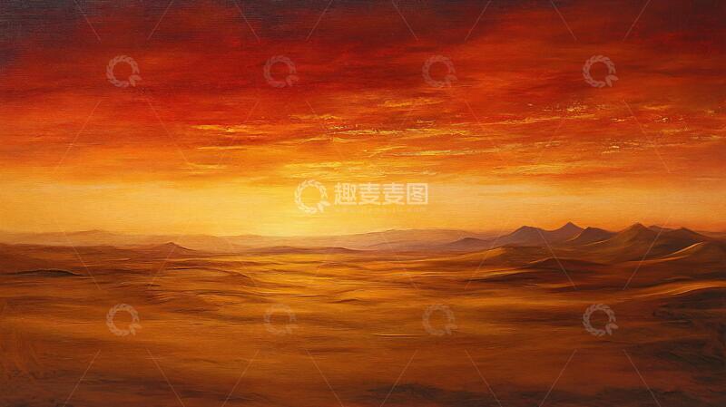 高清大图下载【趣麦麦图】荒野黄昏插画12