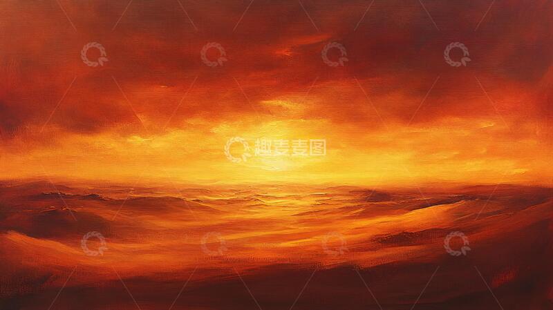 高清大图下载【趣麦麦图】金光万丈油画
