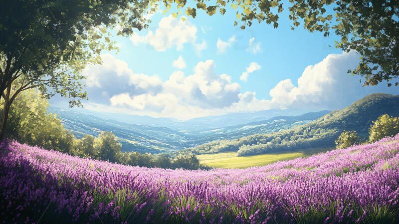 高清大图下载【趣麦麦图】唯美梦幻花田场景34