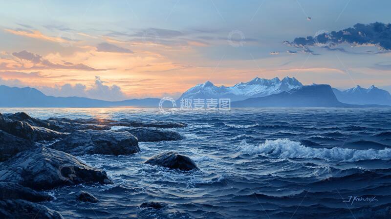 高清大图下载【趣麦麦图】hdr绘画海景绘画美景