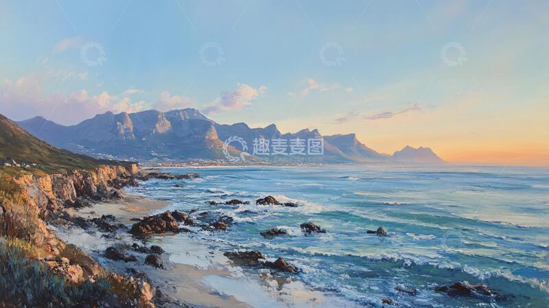 高清大图下载【趣麦麦图】海湾艺术画油画绘画美术