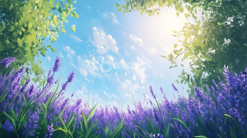 高清大图下载【趣麦麦图】梦幻紫色花丛2