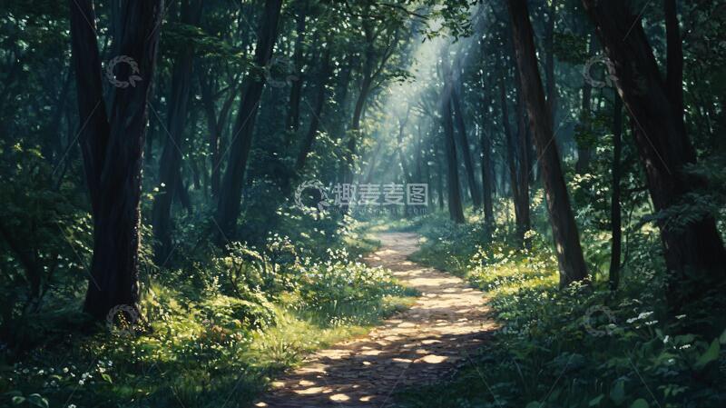 高清大图下载【趣麦麦图】森林小道壁纸