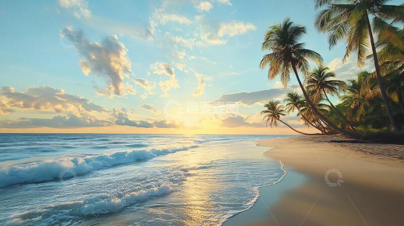 高清大图下载【趣麦麦图】唯美韵律自然海边背景6