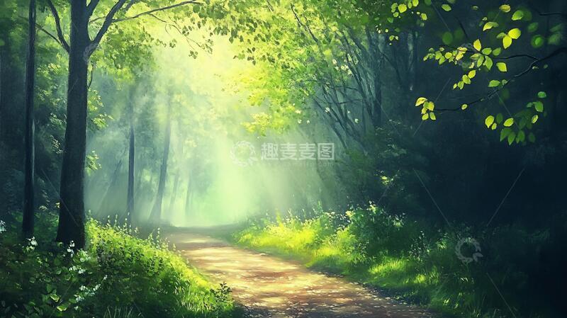 高清大图下载【趣麦麦图】林中小道壁纸4