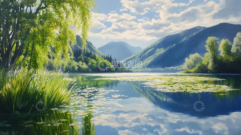 高清大图下载【趣麦麦图】宽屏风景画宽幅绘画美景