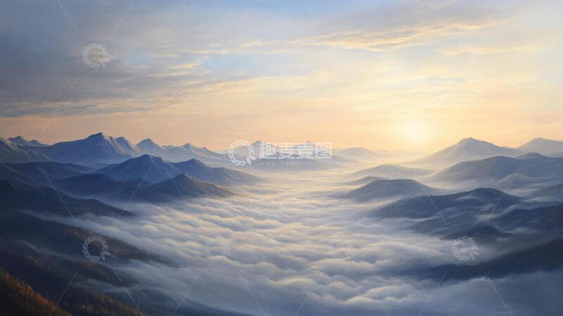高清大图下载【趣麦麦图】云海山脉云雾大气山峦