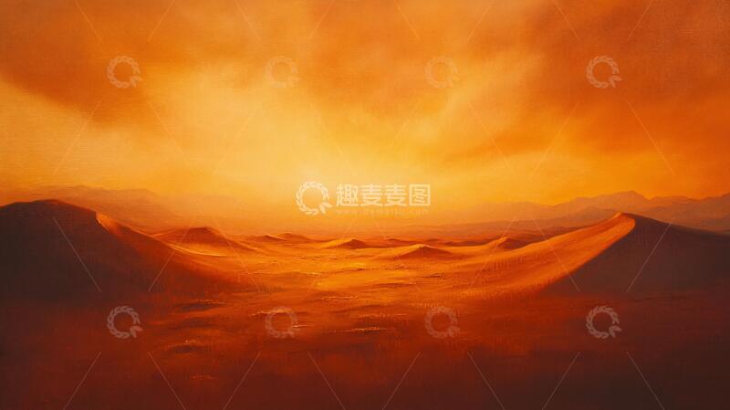 高清大图下载【趣麦麦图】荒漠霞光大漠荒漠背景