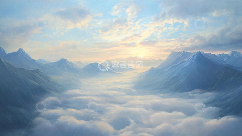 高清大图下载【趣麦麦图】云海山脉大气背景梦幻