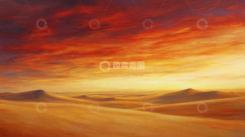 高清大图下载【趣麦麦图】荒野黄昏插画11