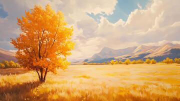 秋季原野一棵树1