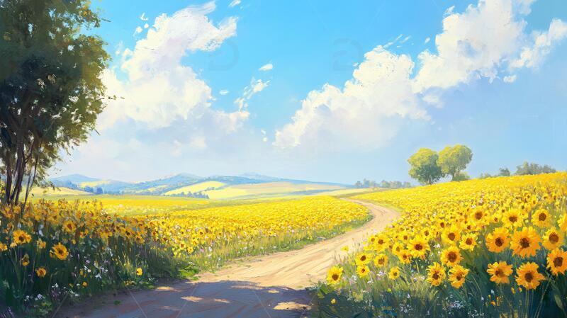 高清大图下载【趣麦麦图】唯美花田场景5