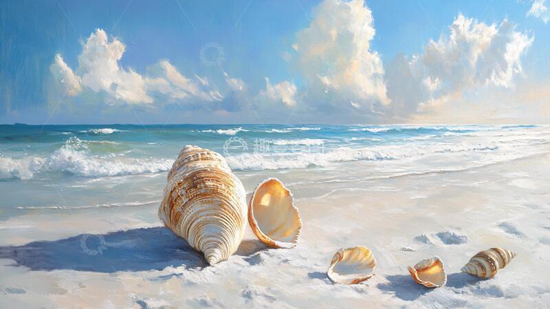 高清大图下载【趣麦麦图】欧美手绘海景油画