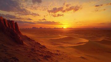 荒漠霞光大漠霞光落日