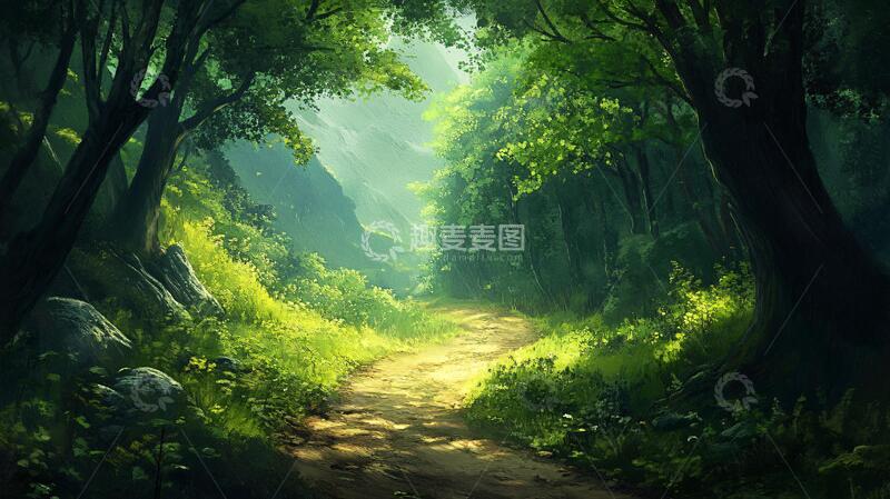 高清大图下载【趣麦麦图】林中小道壁纸2