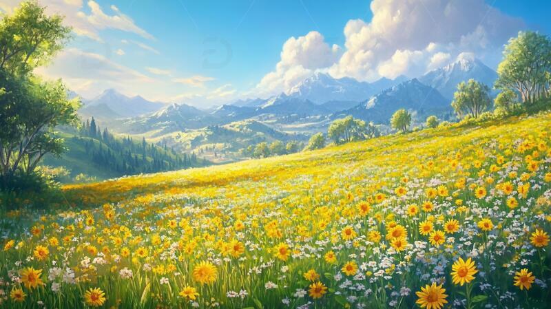 高清大图下载【趣麦麦图】唯美花田场景4