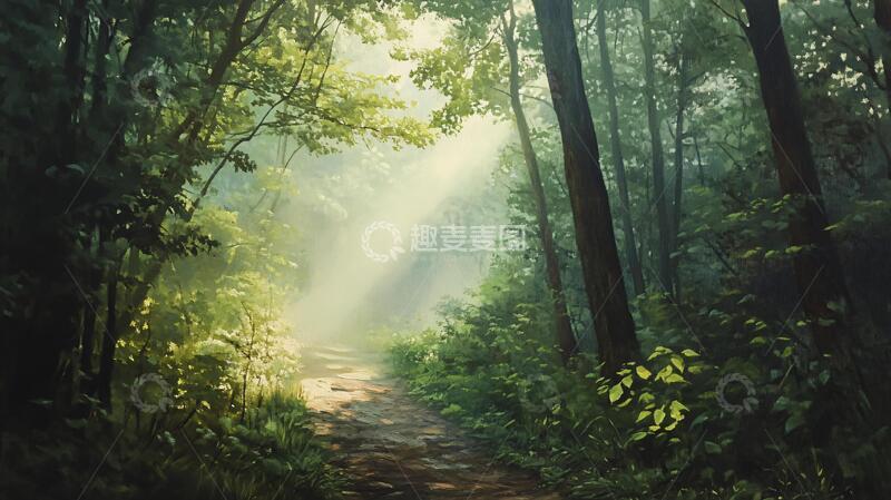 高清大图下载【趣麦麦图】林中小道壁纸3