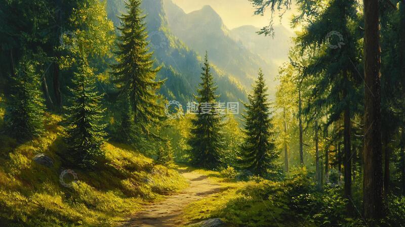 高清大图下载【趣麦麦图】绿色森林壁纸