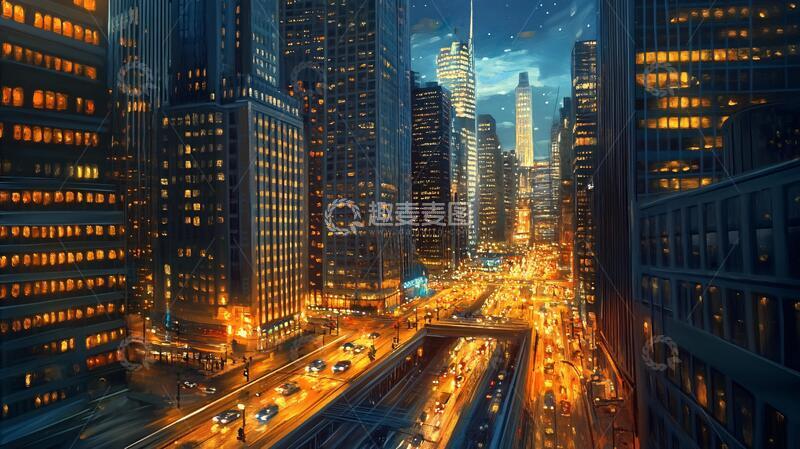 高清大图下载【趣麦麦图】纽约城市鼠绘2