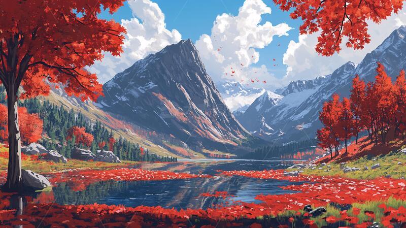 高清大图下载【趣麦麦图】风景原画插画场景原画1