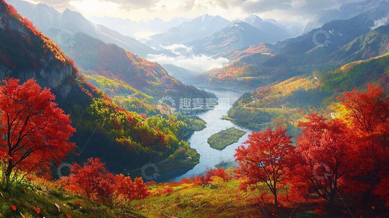 高清大图下载【趣麦麦图】山川河流桌面壁纸