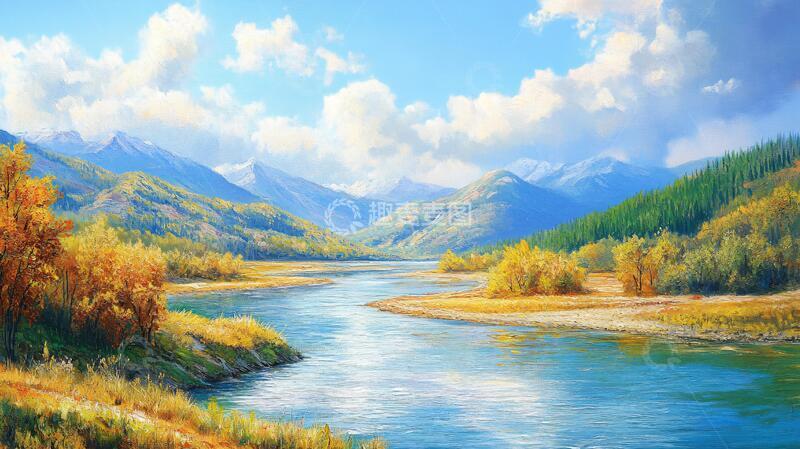 高清大图下载【趣麦麦图】宽屏风景画河流宽幅电脑