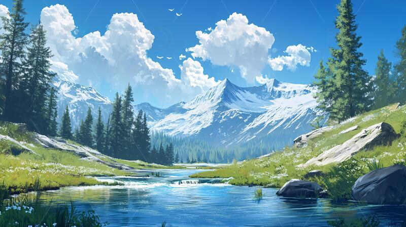 风景原画插画场景壁纸