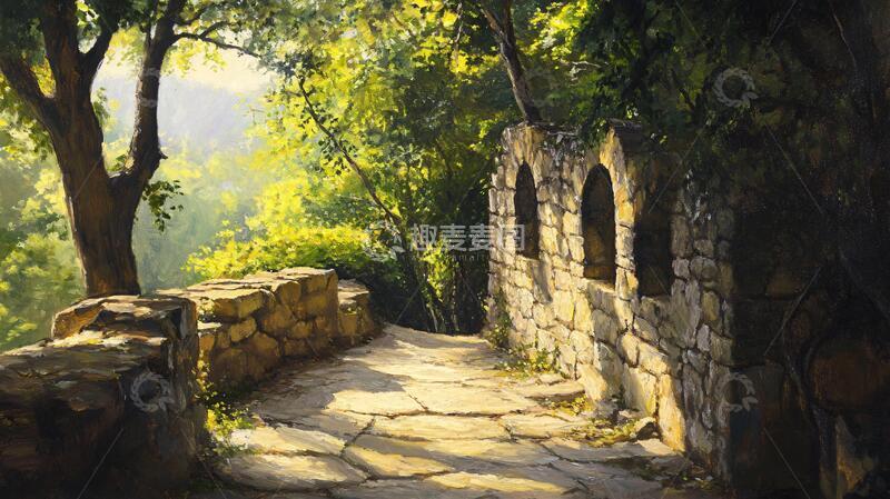 高清大图下载【趣麦麦图】林中小道壁纸1