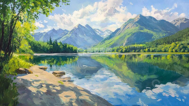 高清大图下载【趣麦麦图】宽屏风景画宽幅油画风光1