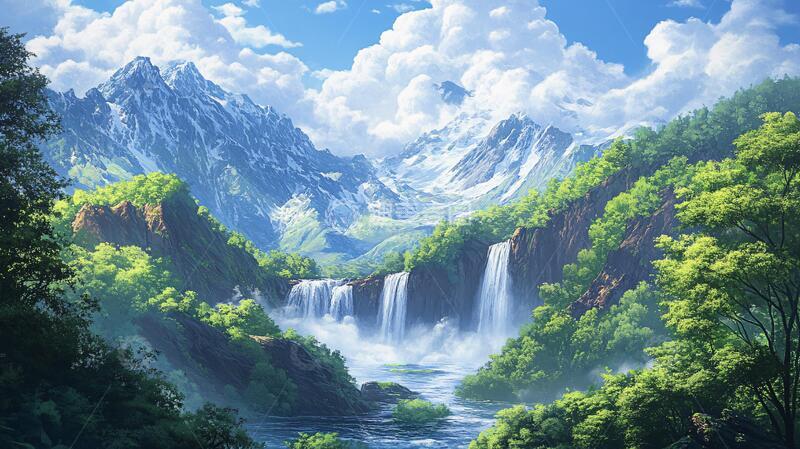 高清大图下载【趣麦麦图】宽屏风景画壁纸动漫风格