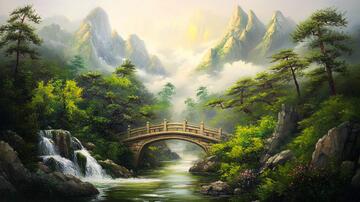 宽屏风景画古风意境仙境