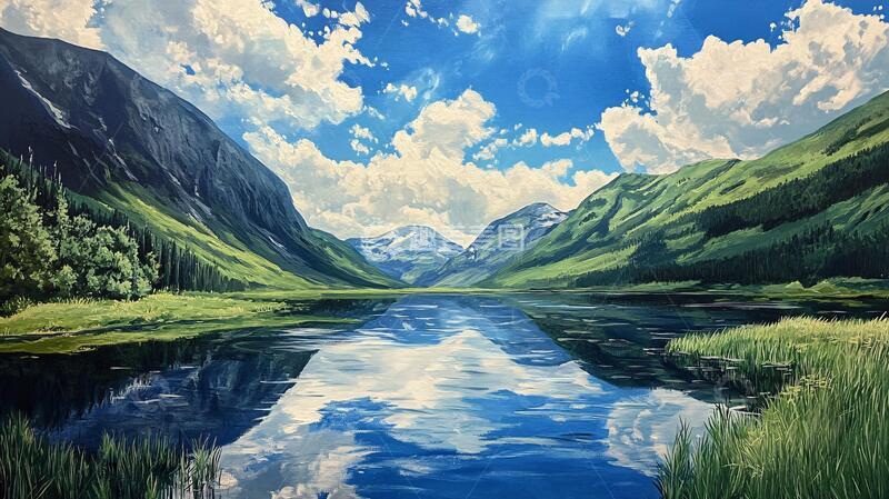 高清大图下载【趣麦麦图】宽屏风景画巨幅油画电脑