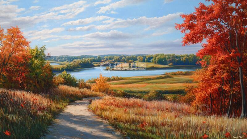 高清大图下载【趣麦麦图】秋高气爽风景画