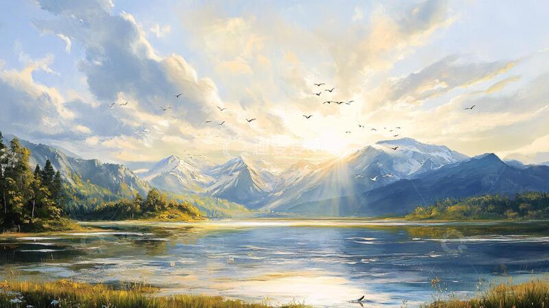 高清大图下载【趣麦麦图】宽屏风景画唯美插画高清