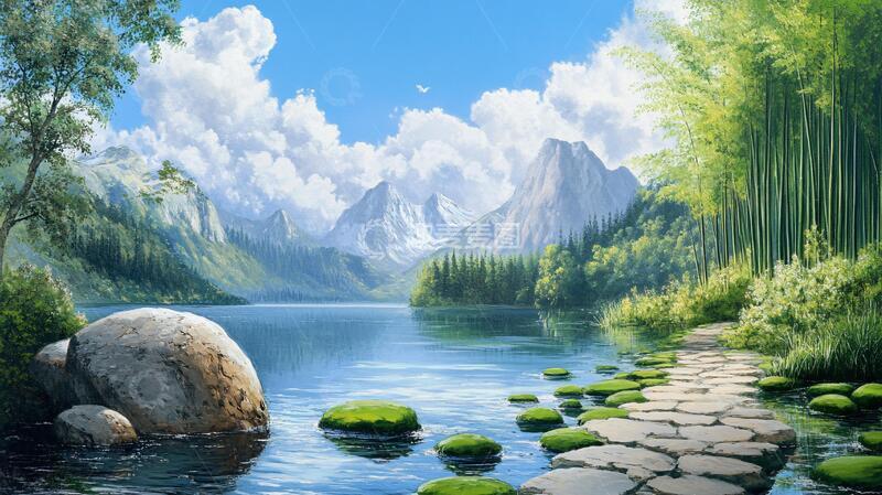 高清大图下载【趣麦麦图】宽屏风景画山水高清宽幅