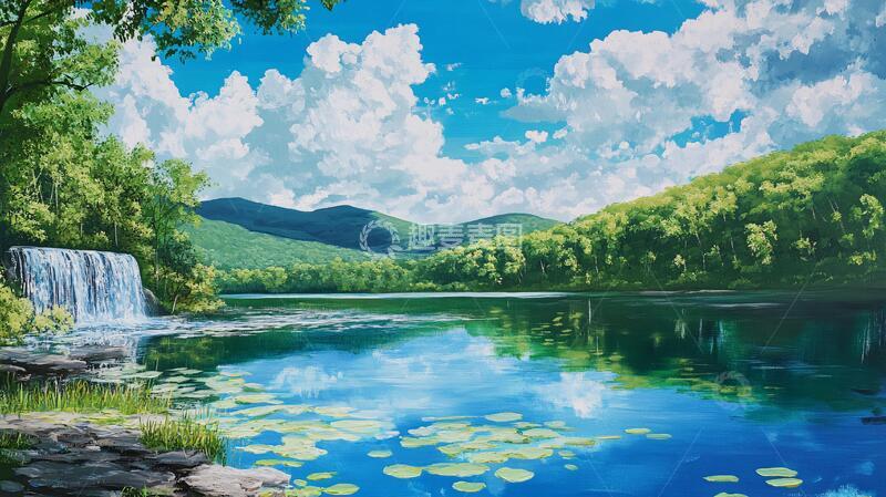 高清大图下载【趣麦麦图】宽屏风景画油画宽幅原画