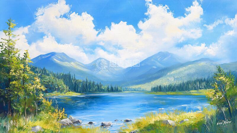 高清大图下载【趣麦麦图】宽屏风景画插画宽幅原画