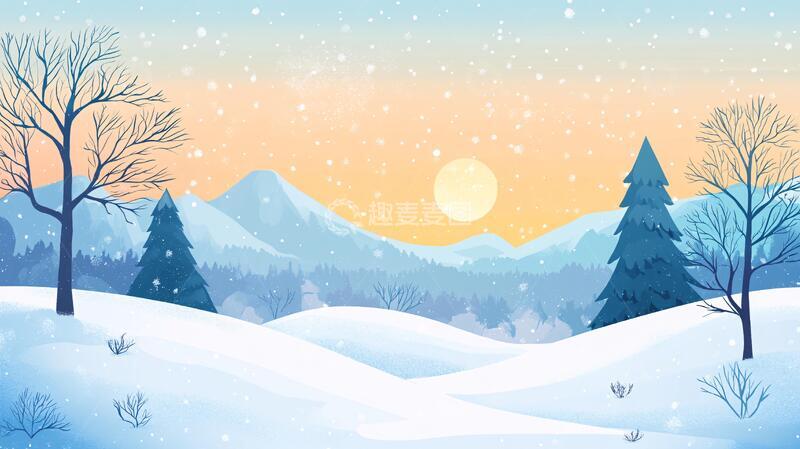高清大图下载【趣麦麦图】冬日山林风光插图4