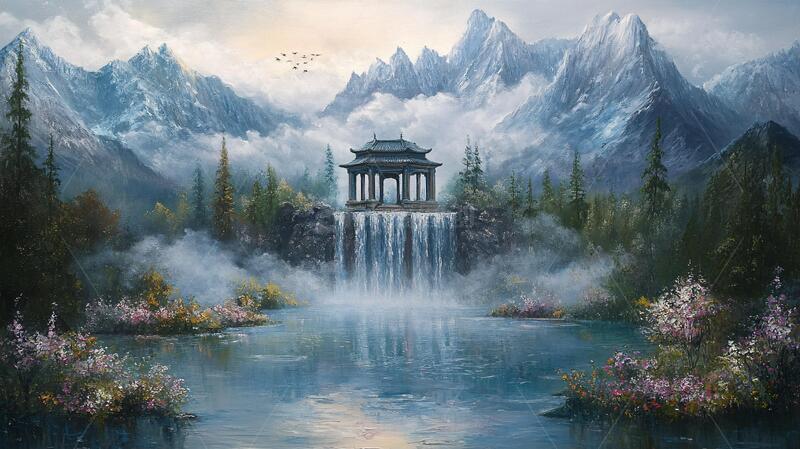 高清大图下载【趣麦麦图】风景原画油画场景原画