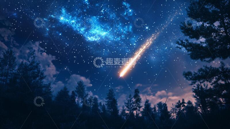 高清大图下载【趣麦麦图】流星雨壁纸陨石银河宇宙